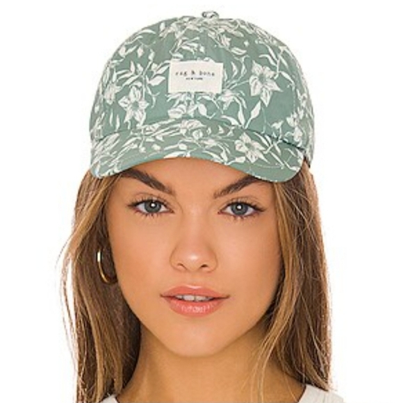 Revolve Rag & Bone Addison Leaf Green floral ripstop baseball hat